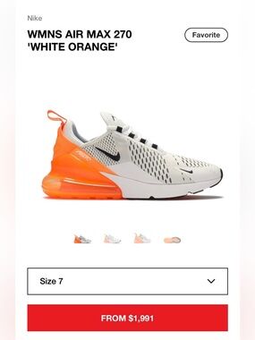 Nike WMNS Air Max 270 - White & Orange